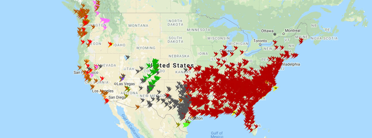 Map of JVs working with ABC to improve bird habitat management.