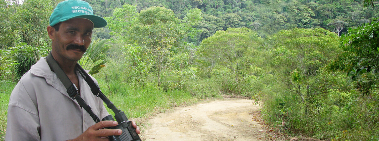 Jose 'Zezito' Antonio Vicente Filho manages the Serra du Urubu reserve for SAVE Brasil. Photo by Bennett Hennessy